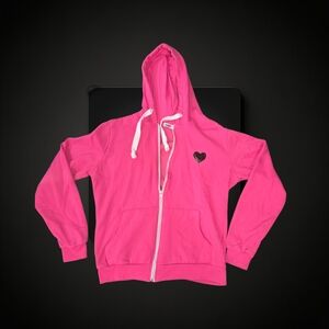 Vibrant Pink Women's Hoodie with Heart Detail